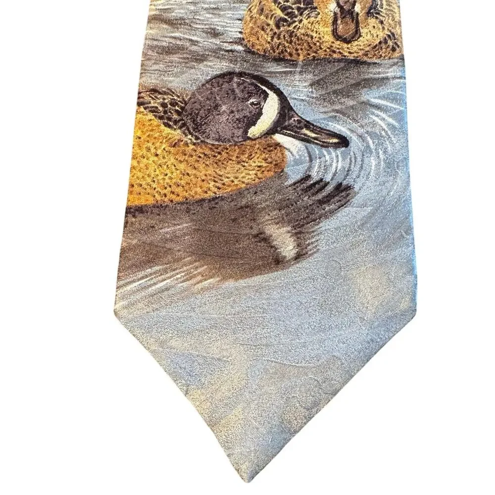 Field & Stream Ducks Designer Tie Men's Silk Necktie Maroon Made in USA